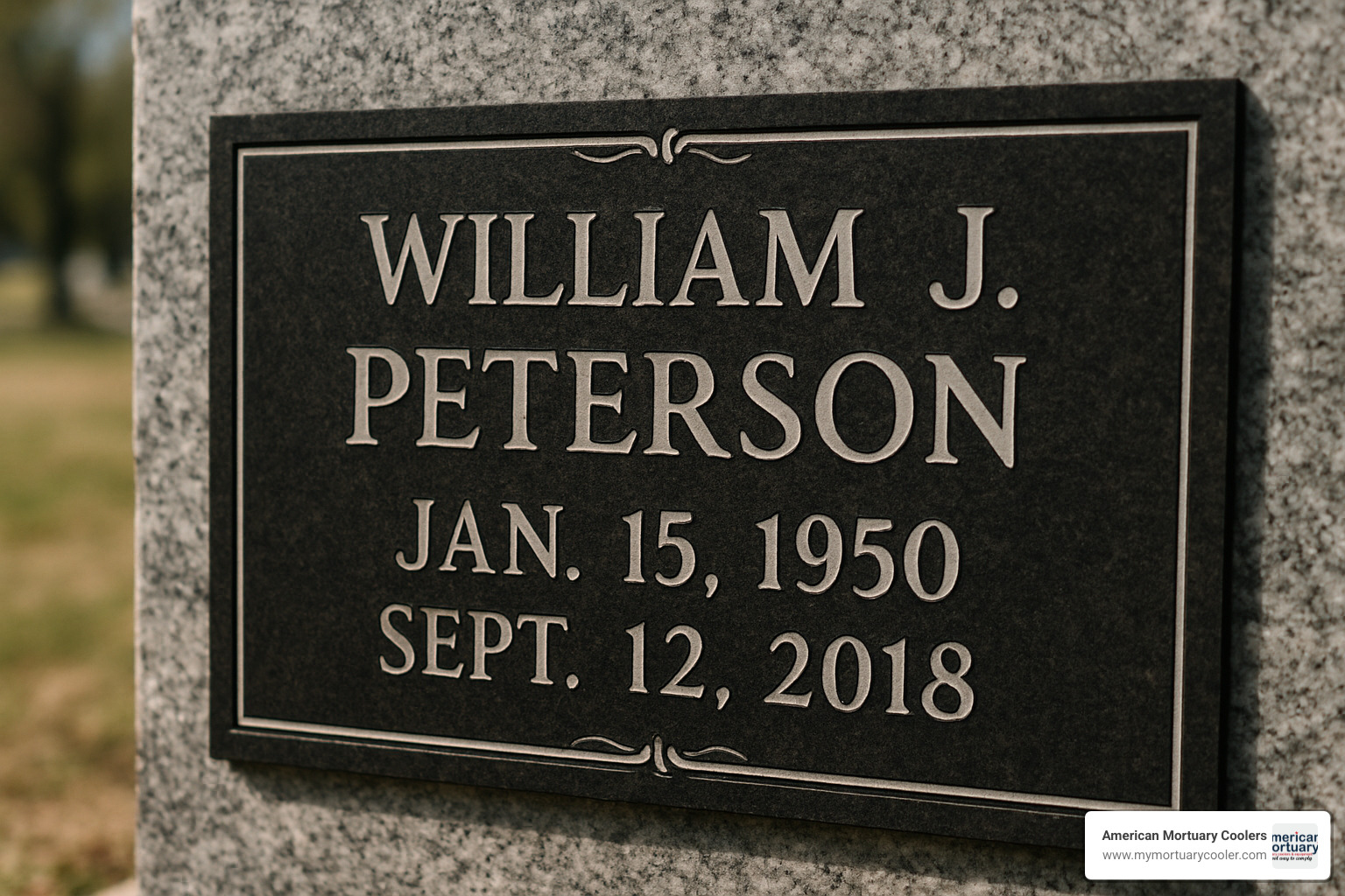 laser-etched cemetery name plate design - cemetery name plates
