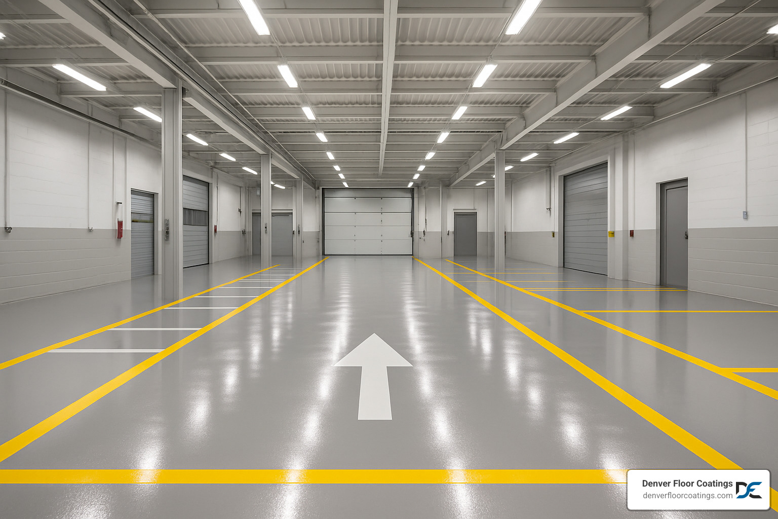 commercial floor coating with safety markings - commercial garage floor coatings