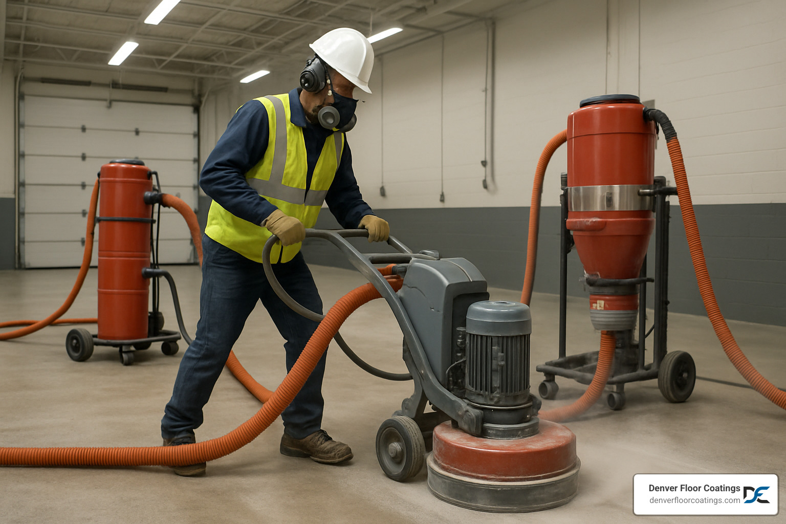 concrete floor grinding preparation - commercial garage floor coatings