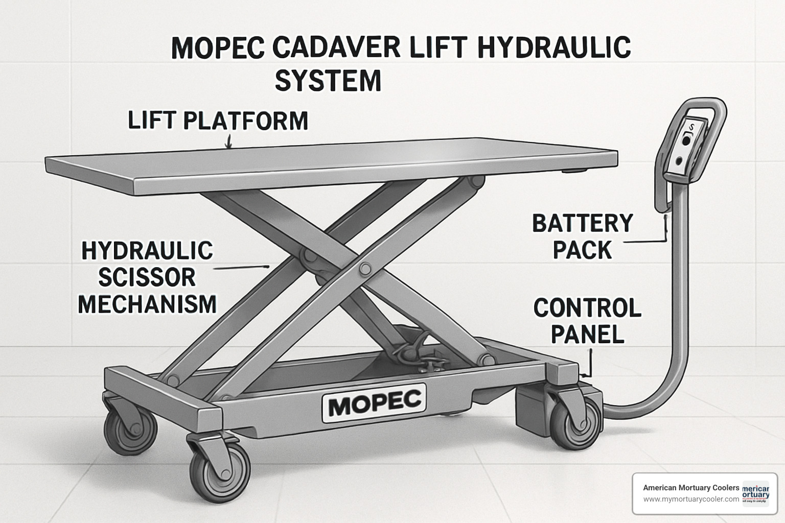 Mopec cadaver lift hydraulic system diagram - mopec cadaver lift