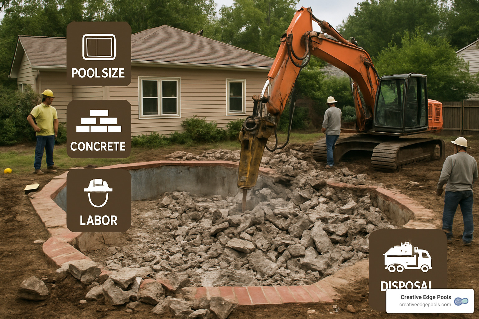 factors affecting pool removal cost - cost to remove an inground pool