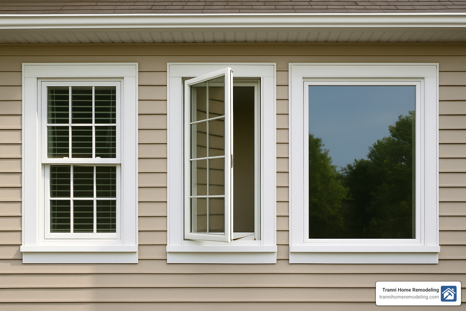 different window styles including double-hung, casement, and picture windows - replacement windows contractor near me
