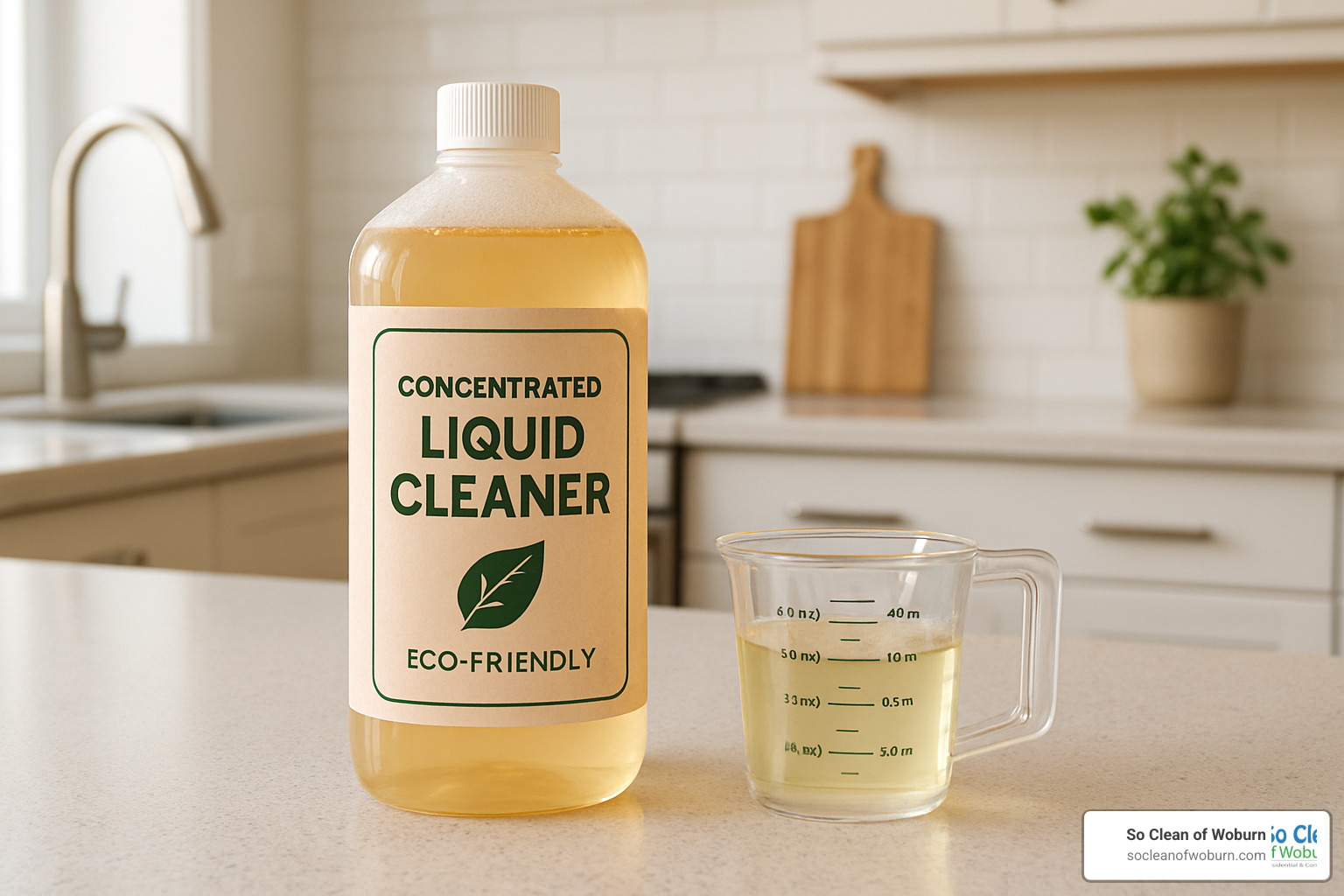 concentrated liquid cleaner bottle with measuring cup - healthier home cleaning products