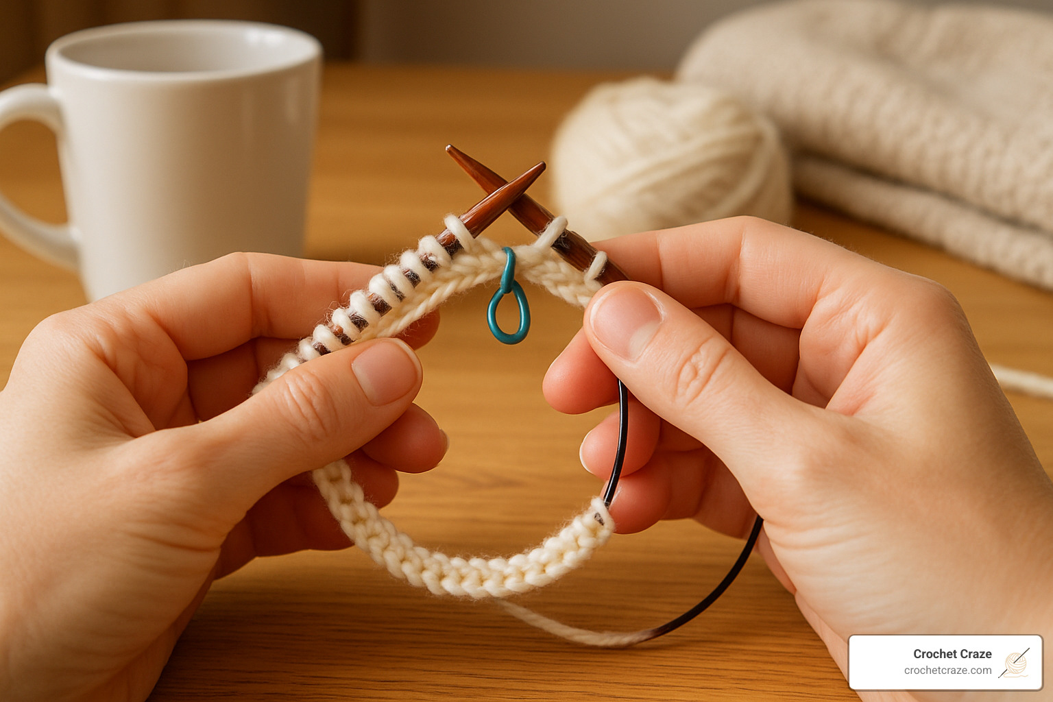 knitting in the round join without twisting - Easy knit hat tutorial