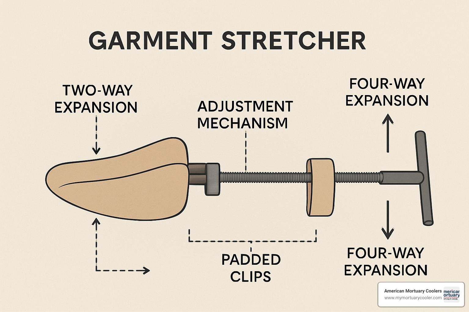 garment stretcher features diagram - garment stretcher