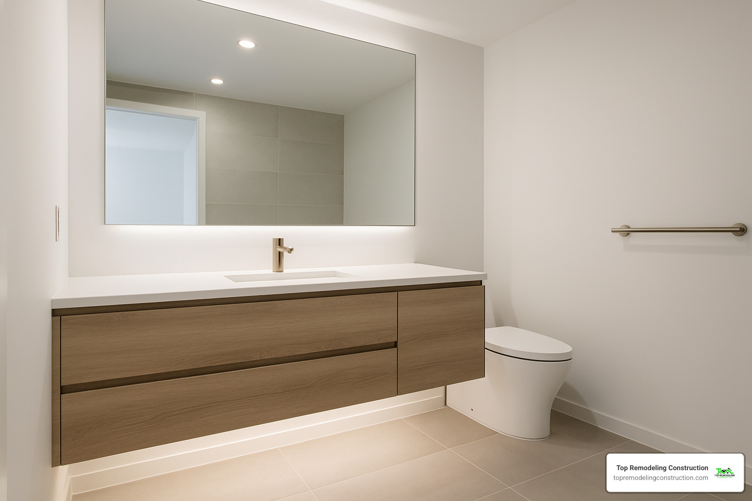floating bathroom vanity with integrated lighting - Contemporary bathroom designs