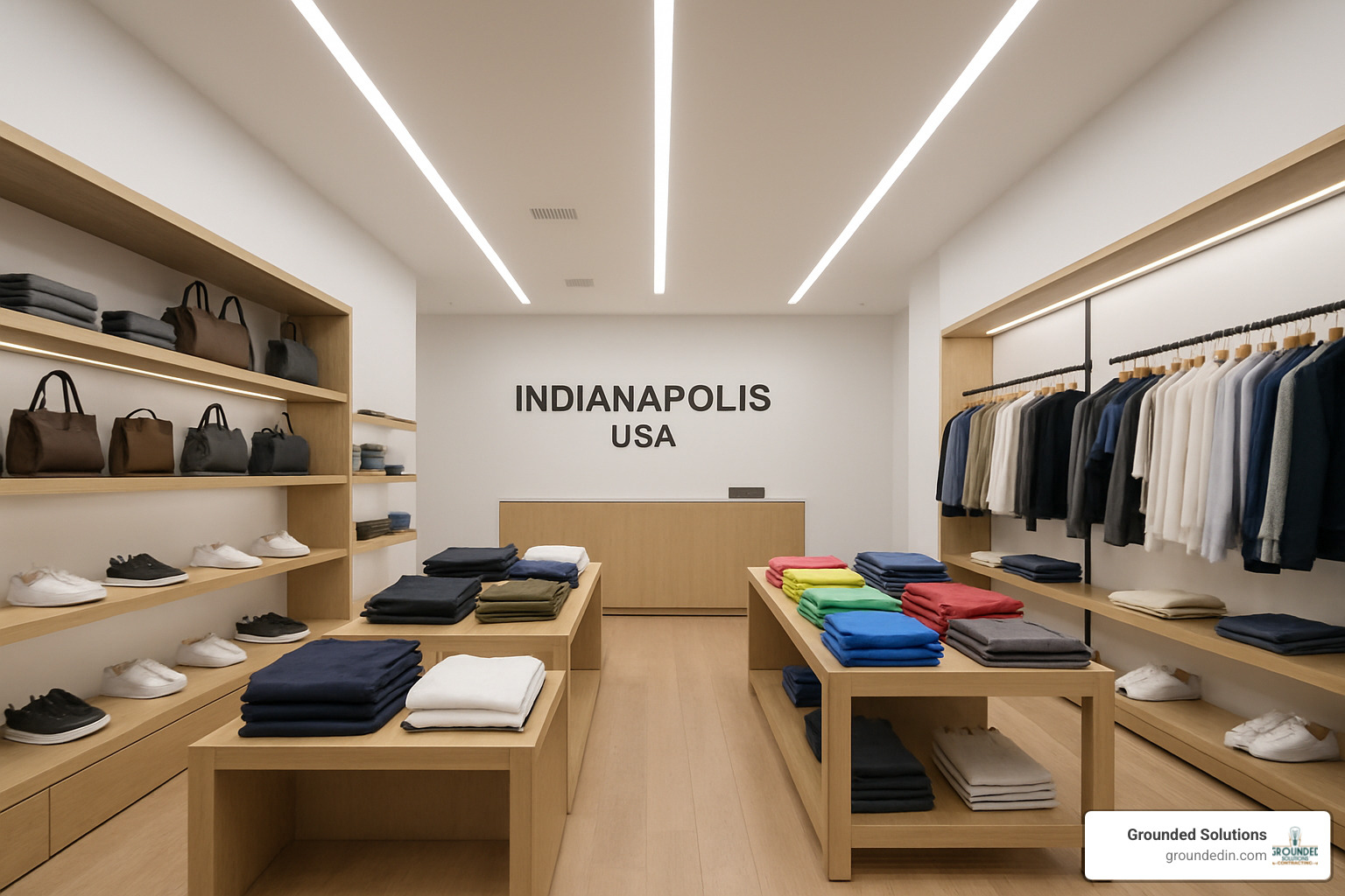 Modern LED interior lighting in retail space - Commercial lighting Indianapolis