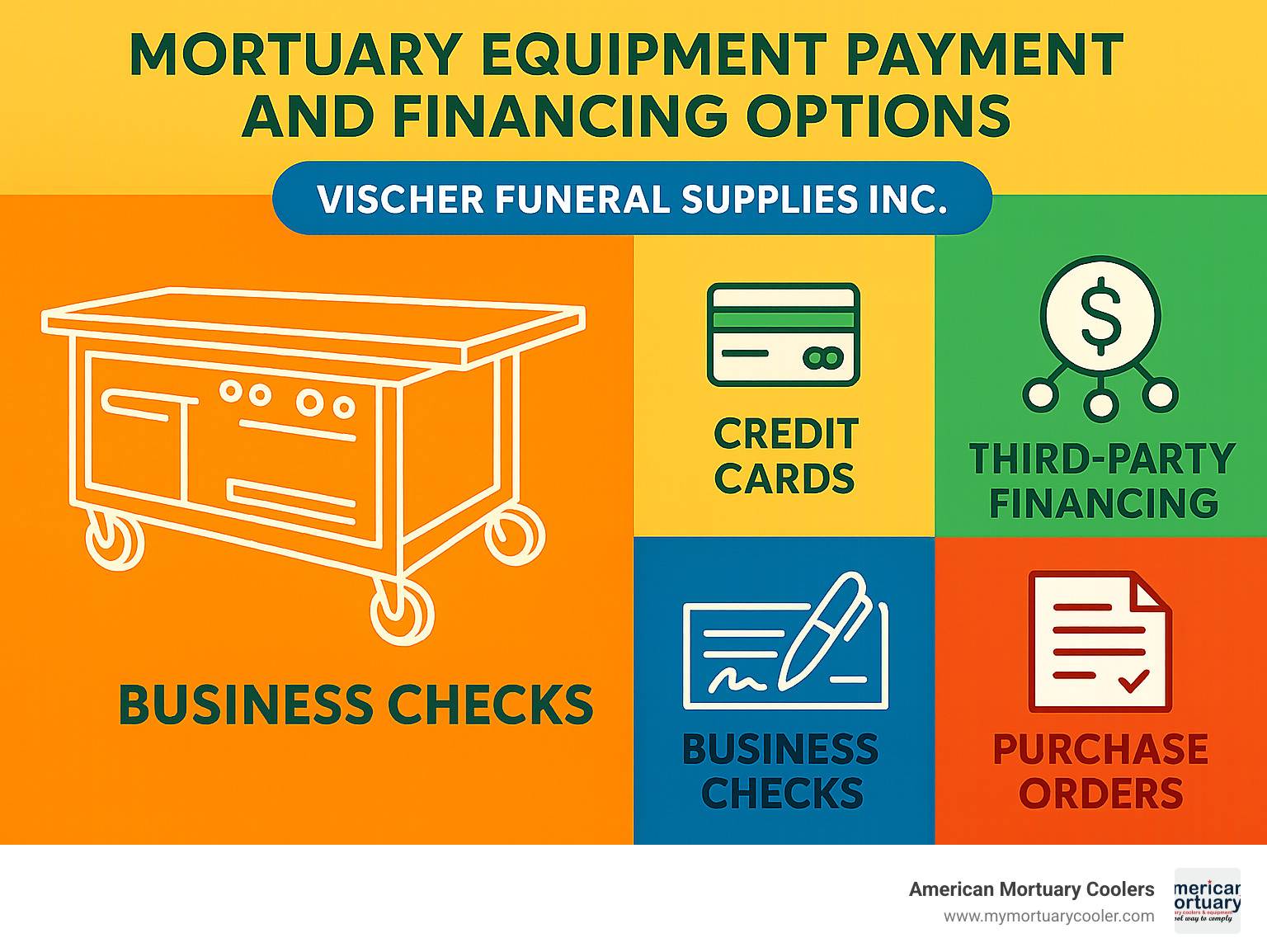 mortuary equipment payment and financing options - vischer funeral supplies inc infographic 