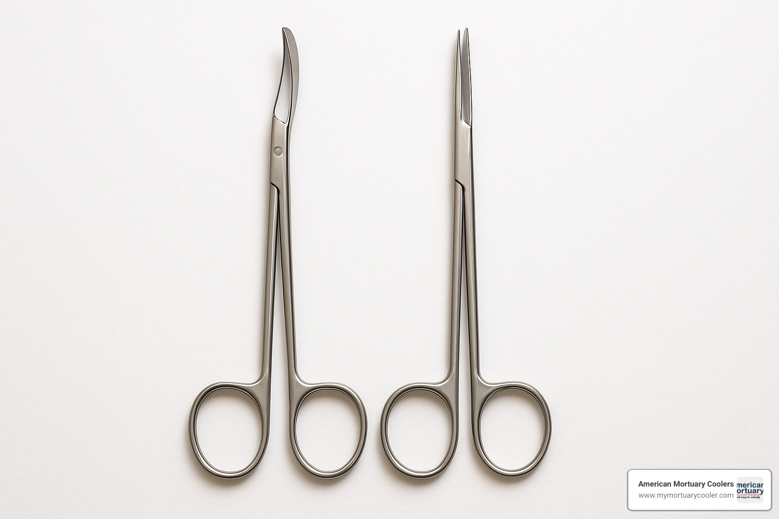 comparison of curved and straight metzenbaum scissors side by side - metzenbaum scissors