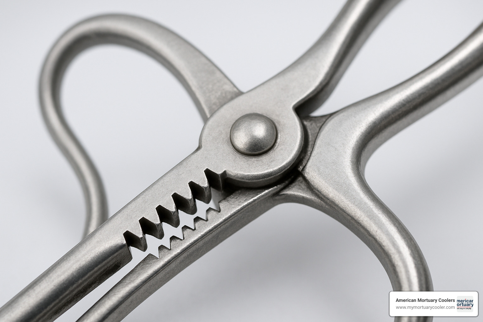 close-up of forceps ratchet mechanism - forceps forceps