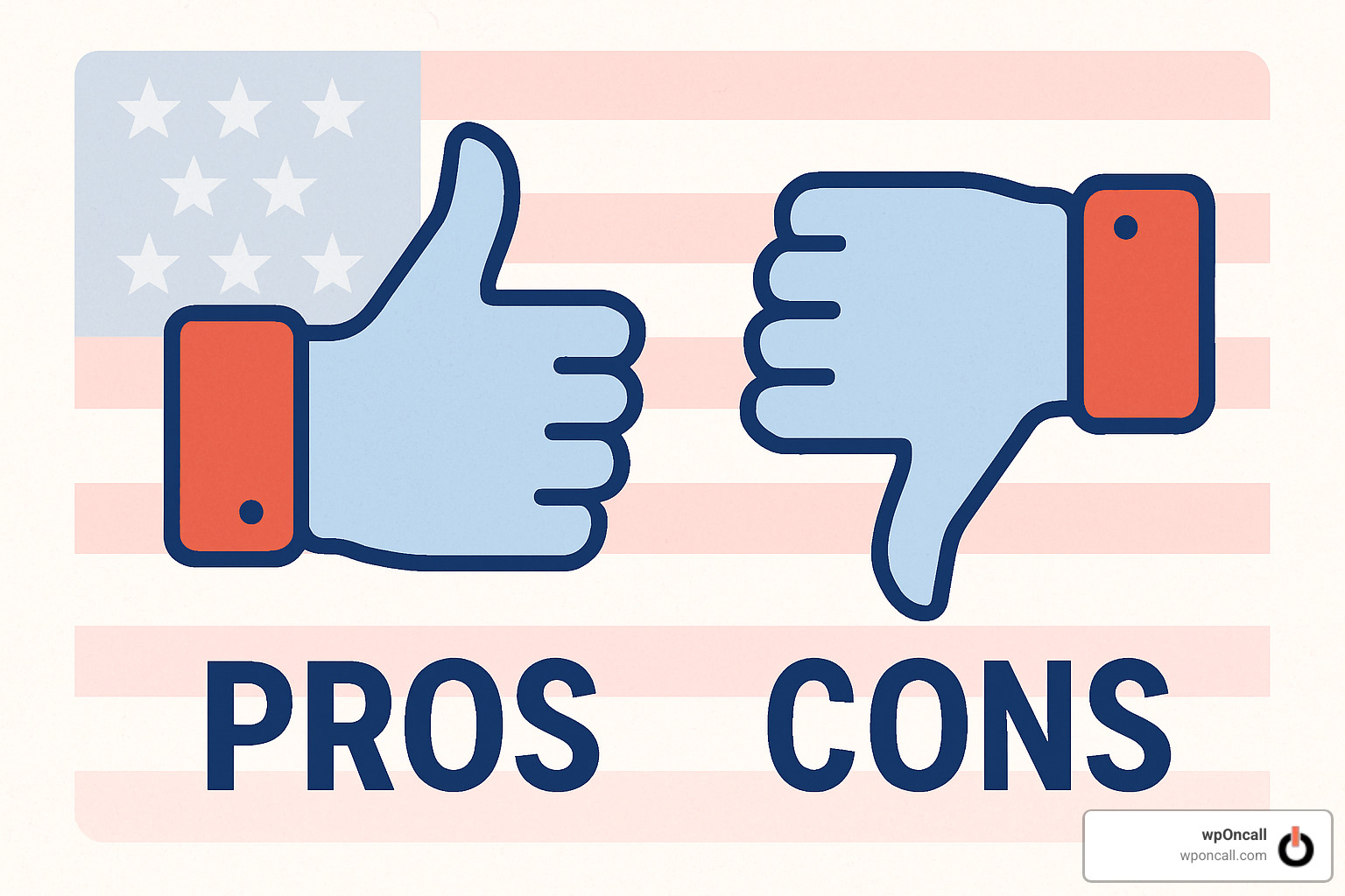 Thumbs up and thumbs down icons representing Elementor pros and cons - elementor pros and cons