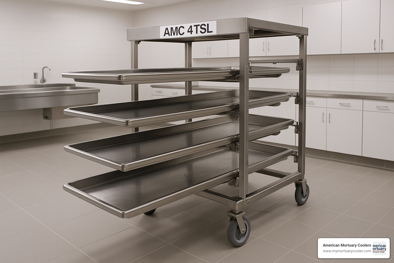 AMC 4TSL mobile side-loading rack system - Cadaver Rack System