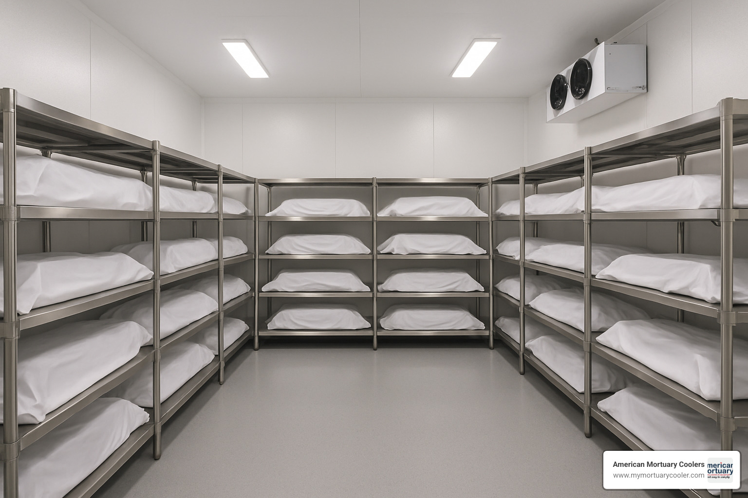 mortuary cooler rack system for 16-20 bodies - 20x20mortuarycooler.com