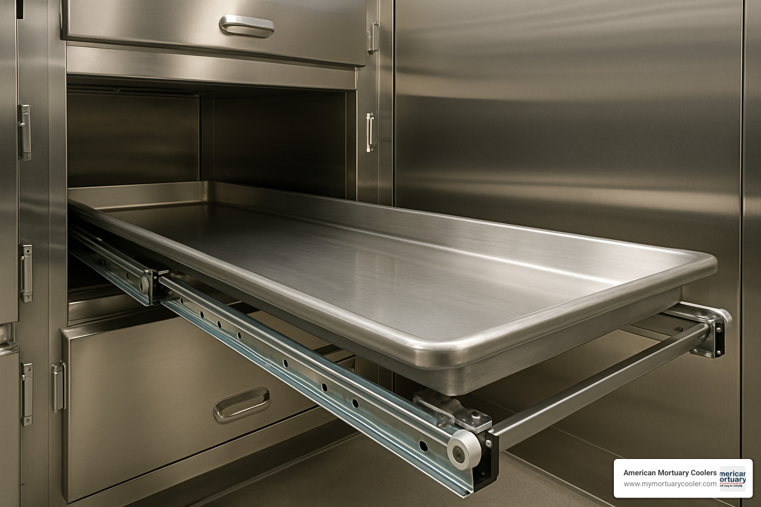 Telescoping tray system with smooth-gliding rails for easy access - www.morguecoolers.com