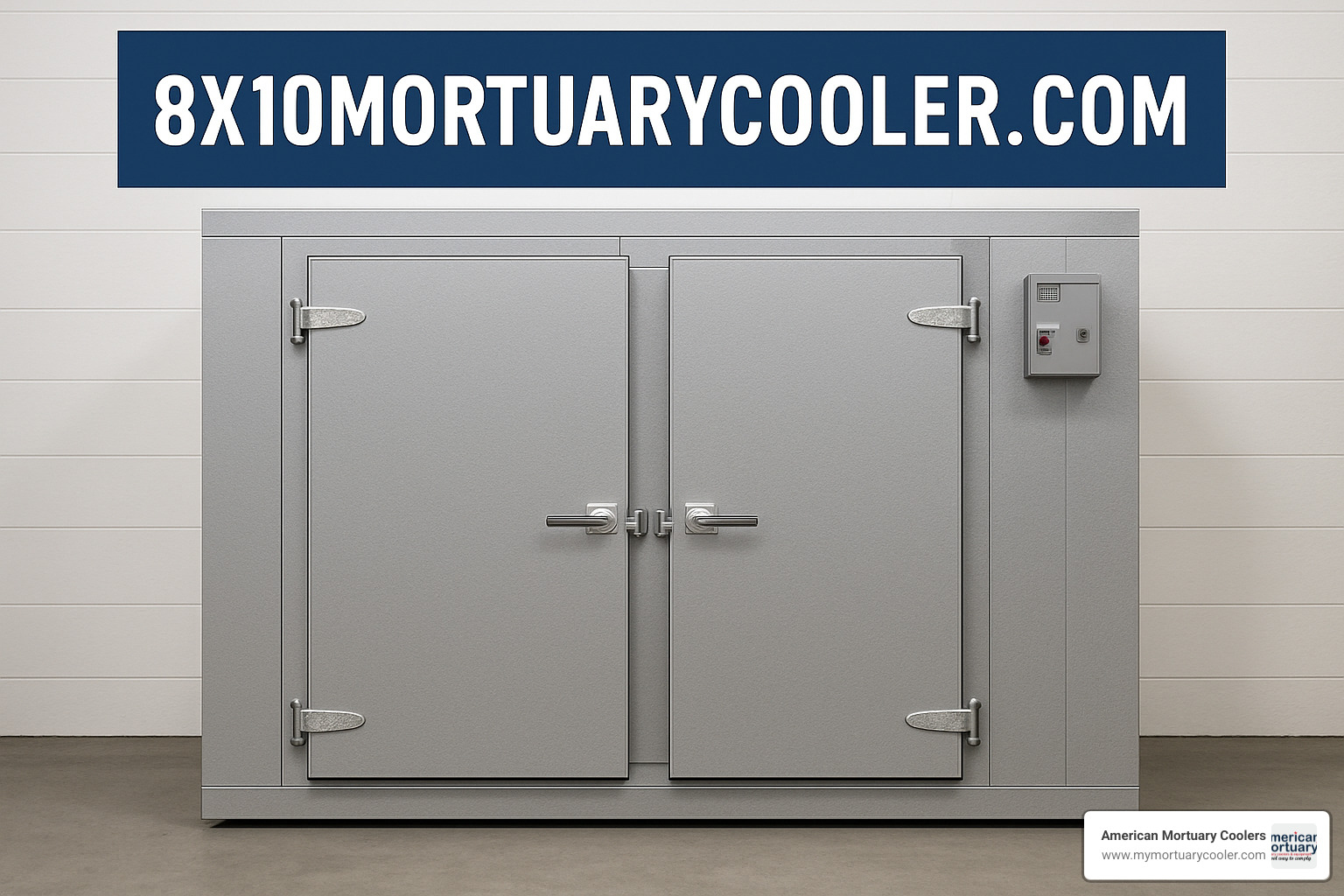 Mortuary cooler installation showing proper clearance, ventilation, and electrical connections - 8x10mortuarycooler.com