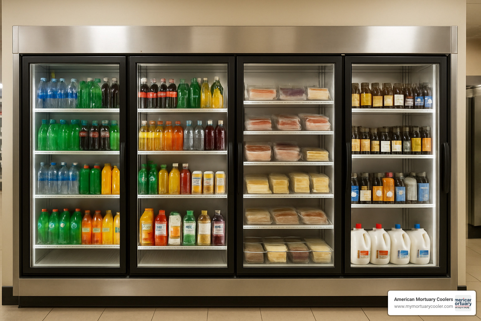 walk-in cooler with glass display doors - www.americanwalkins.com