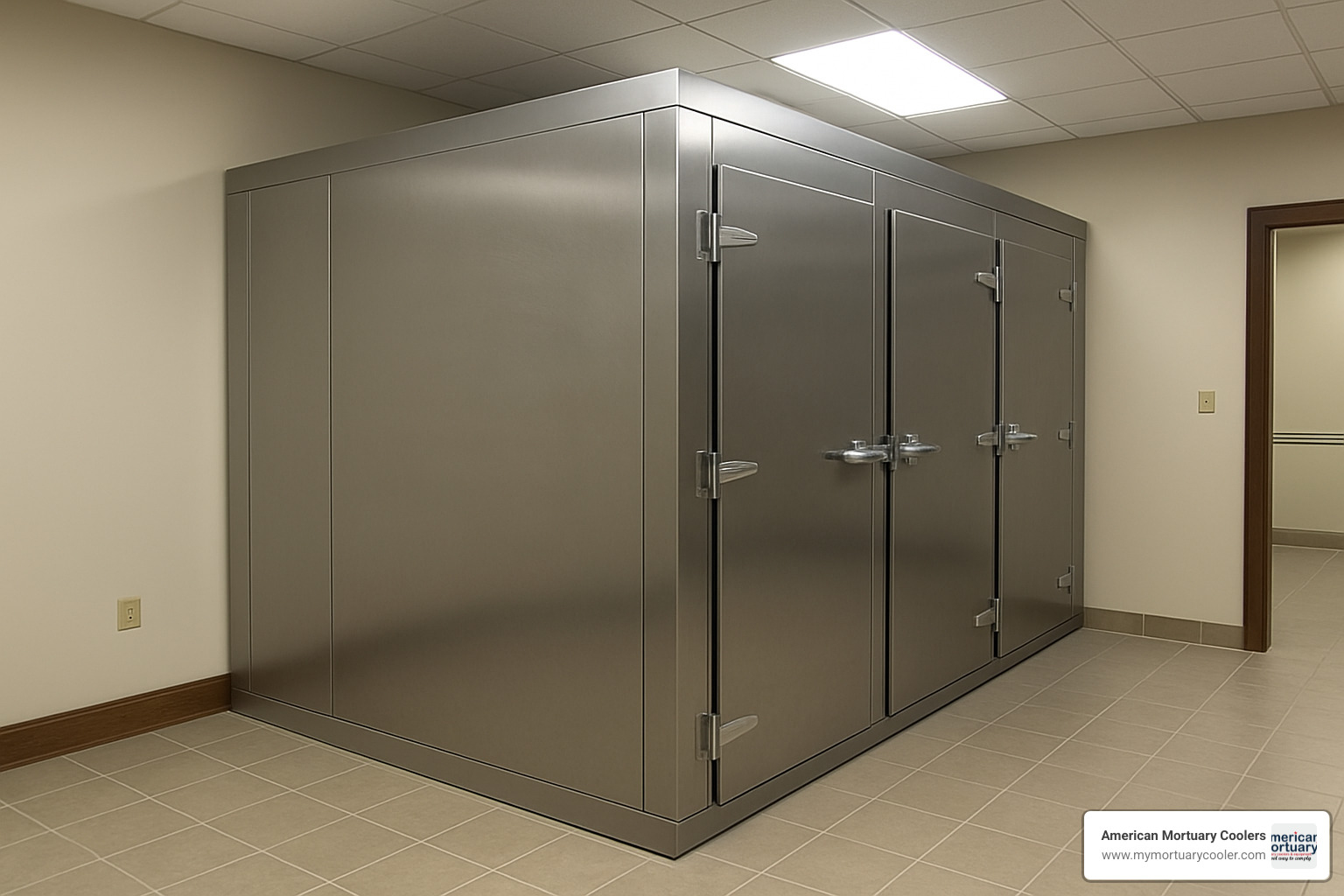 completed installation of 10x15 mortuary cooler - 10x15mortuarycooler.com