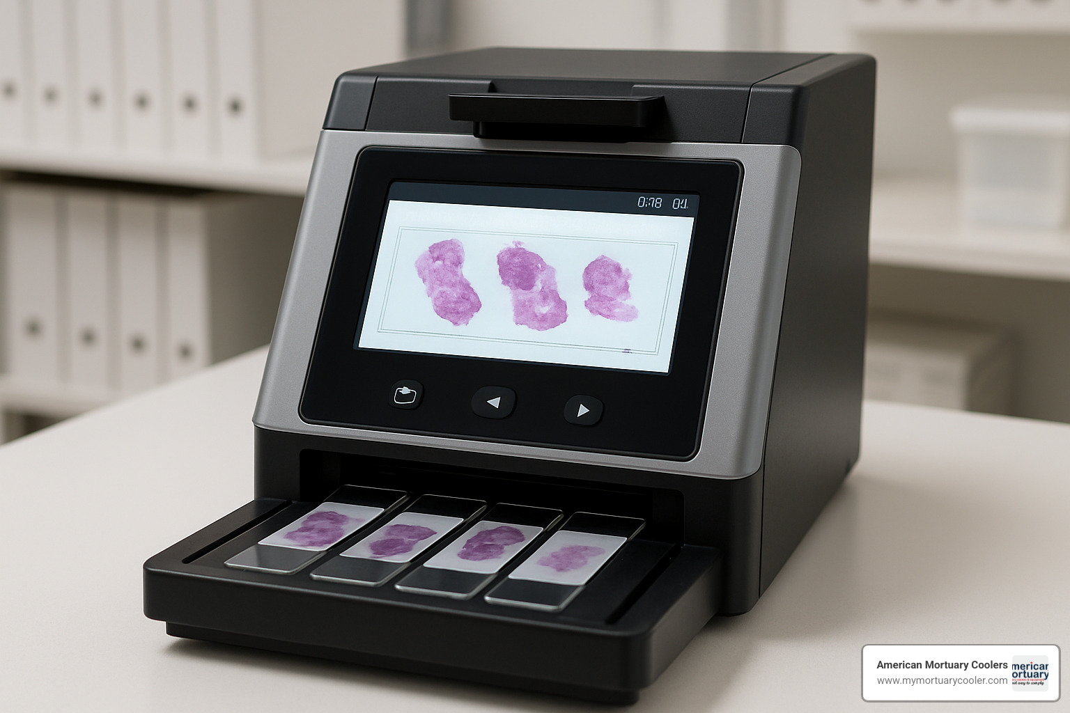 slide scanner with digital display - slide storage