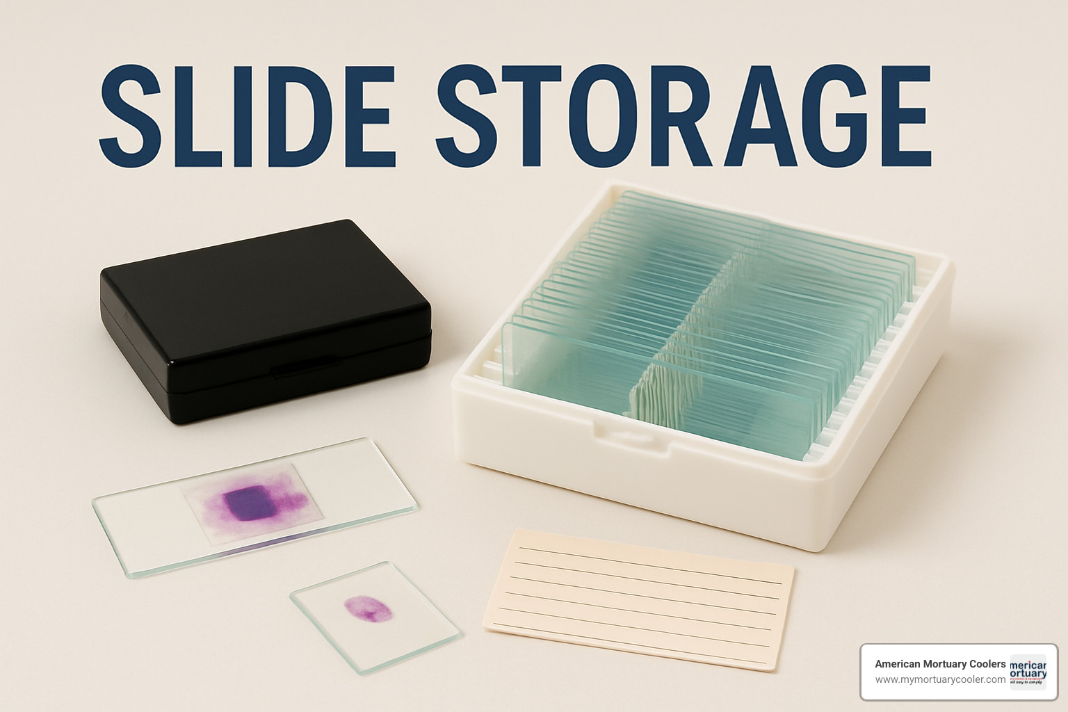 different types of slides including 35mm, microscope, and specialty formats - slide storage