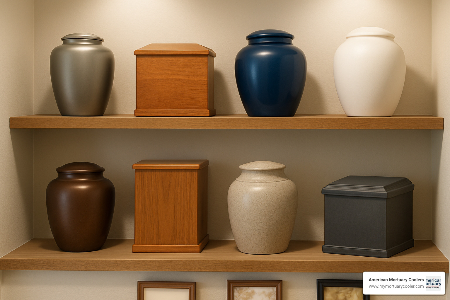 Display of cremation urns and memorial containers - bountiful funeral homes