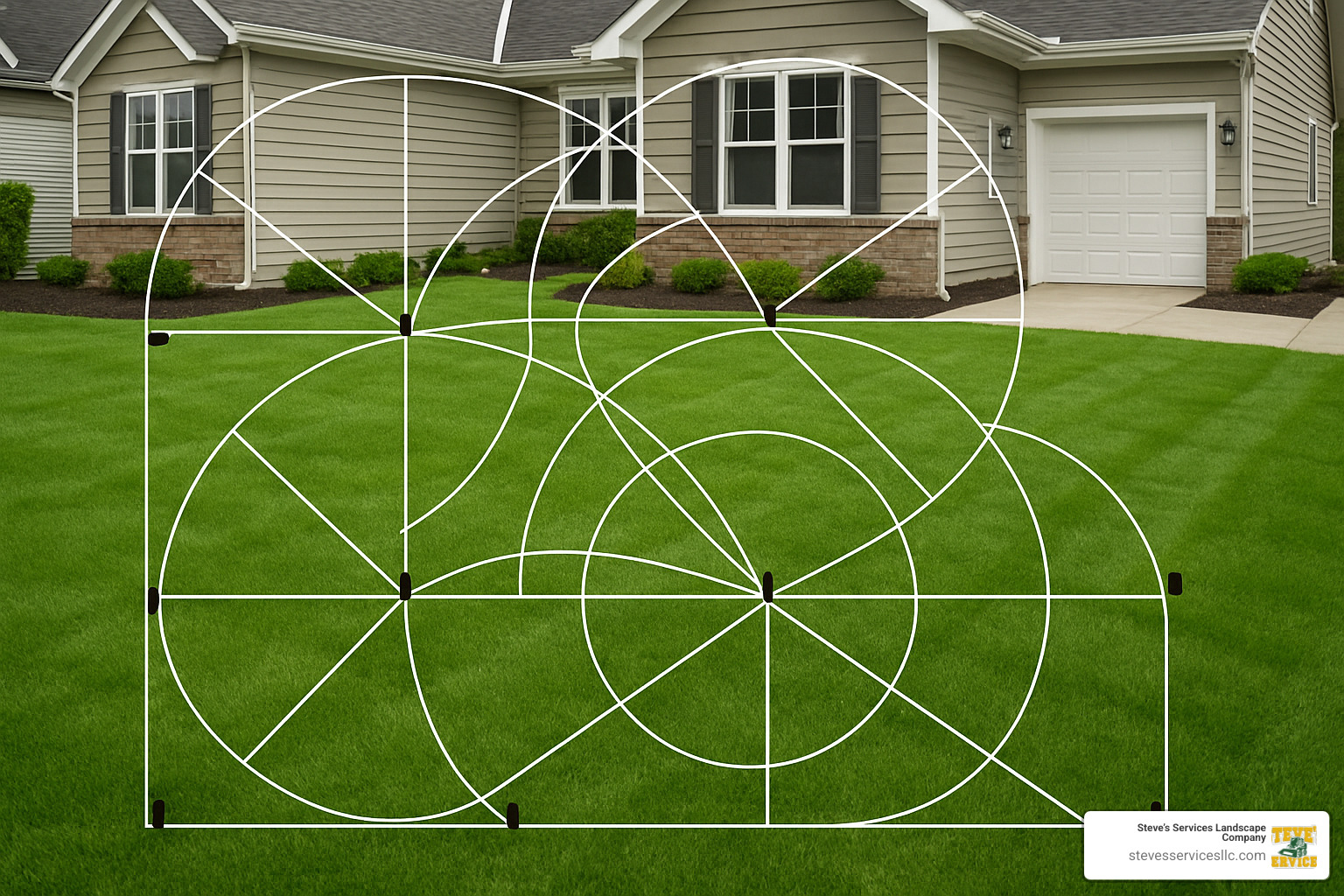 Sprinkler system layout design for newly sodded lawn - sod installation cost