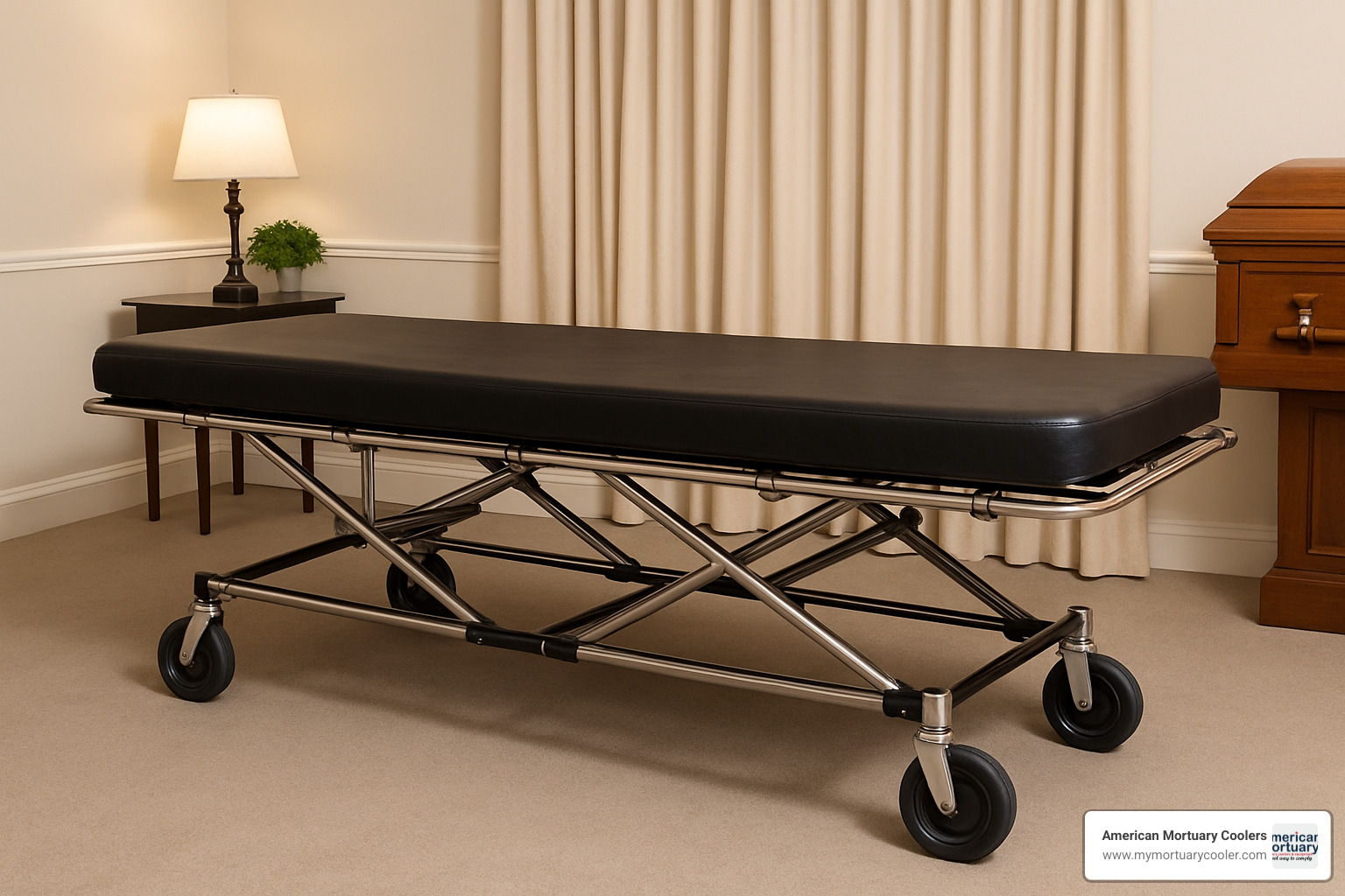 bariatric cot with extra-wide frame and reinforced construction - www.VischerFuneralSupplies.com