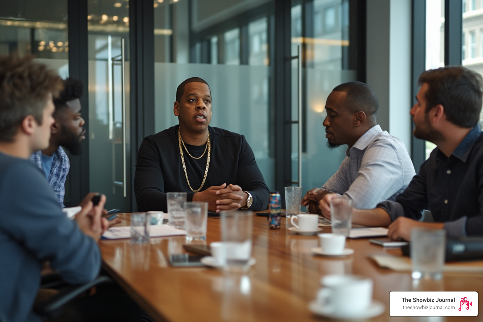 Jay-Z in business meeting with startup founders - celebrities investing in startups Jay-Z in business meeting with startup founders - celebrities investing in startups