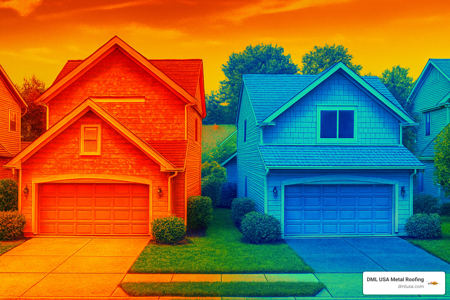 infrared thermal comparison of standard vs cool roof shingles - roof shingles energy efficient