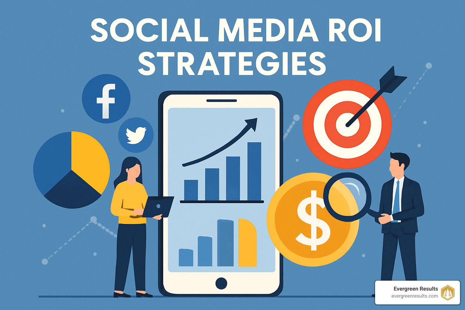 Social media manager setting SMART goals and KPIs - Social media ROI strategies