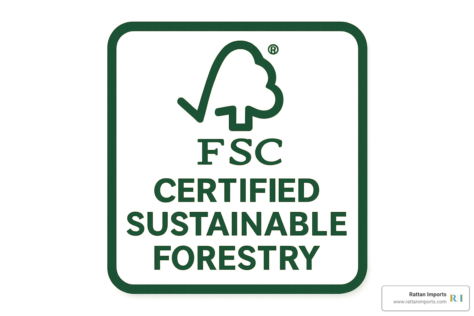 sustainable forestry certification badge - sofa table with wicker baskets
