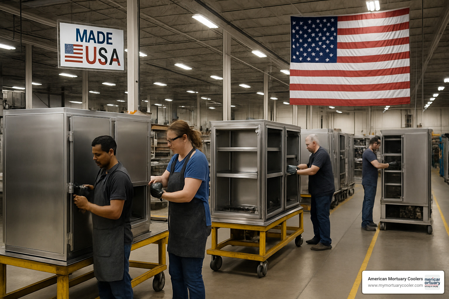 American manufacturing facility with mortuary cooler production - www.amortuarycooler.com
