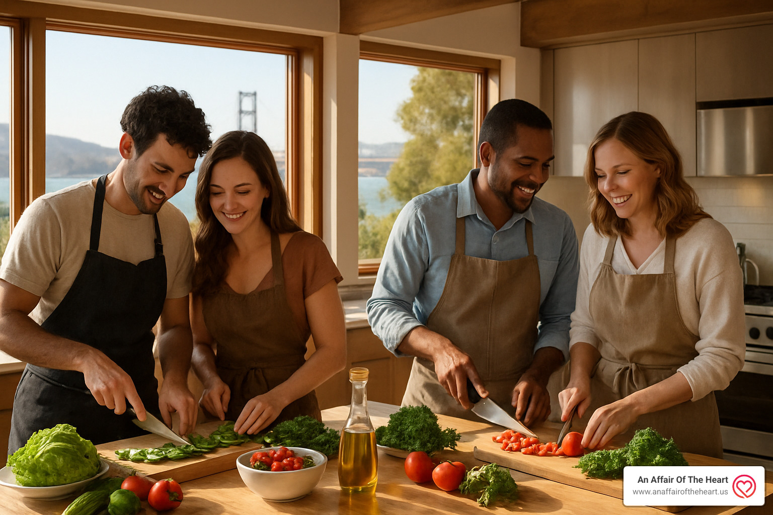 couples cooking class at retreat - couples retreat Northern California