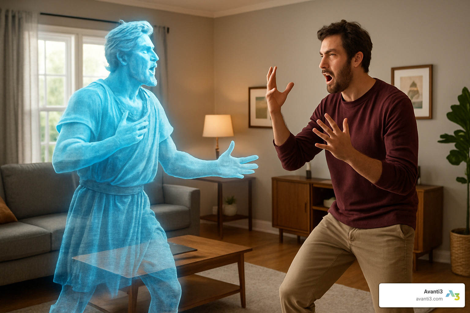 AR character performance in living room - AR and VR experiences