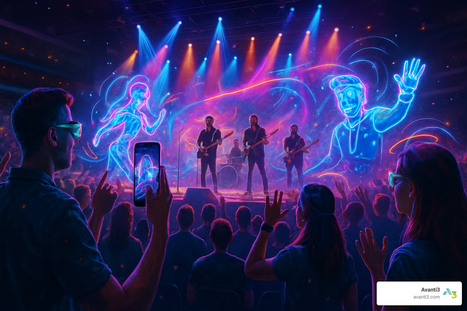 mixed reality concert with digital and physical elements - AR and VR experiences