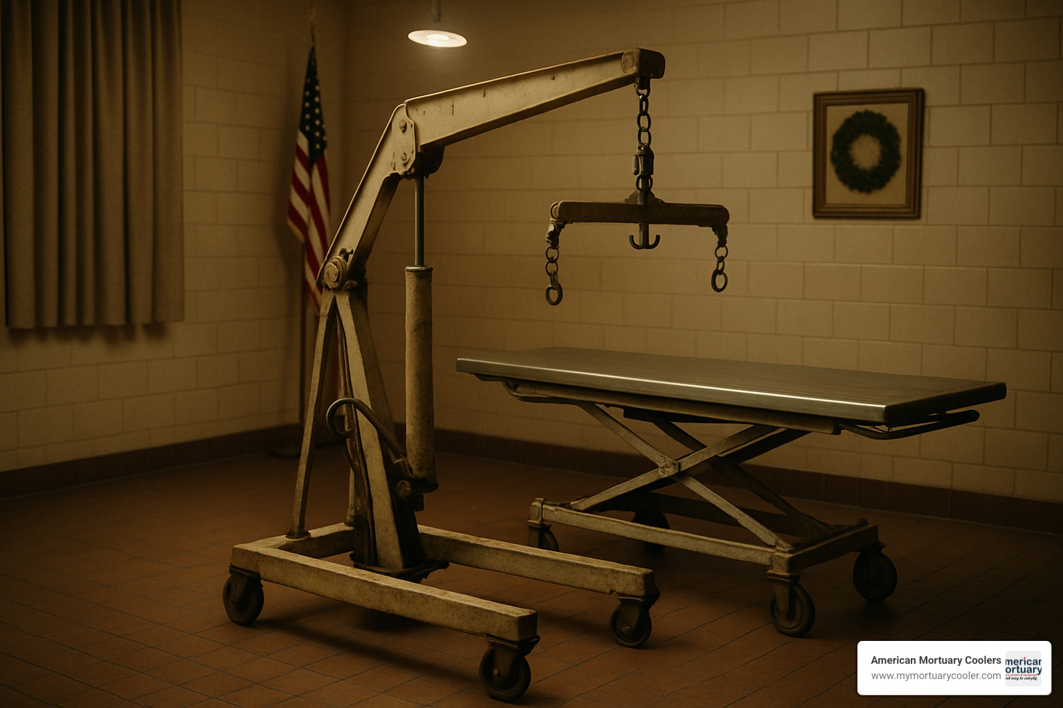 vintage mortuary lift equipment - www.mortuarylift.net