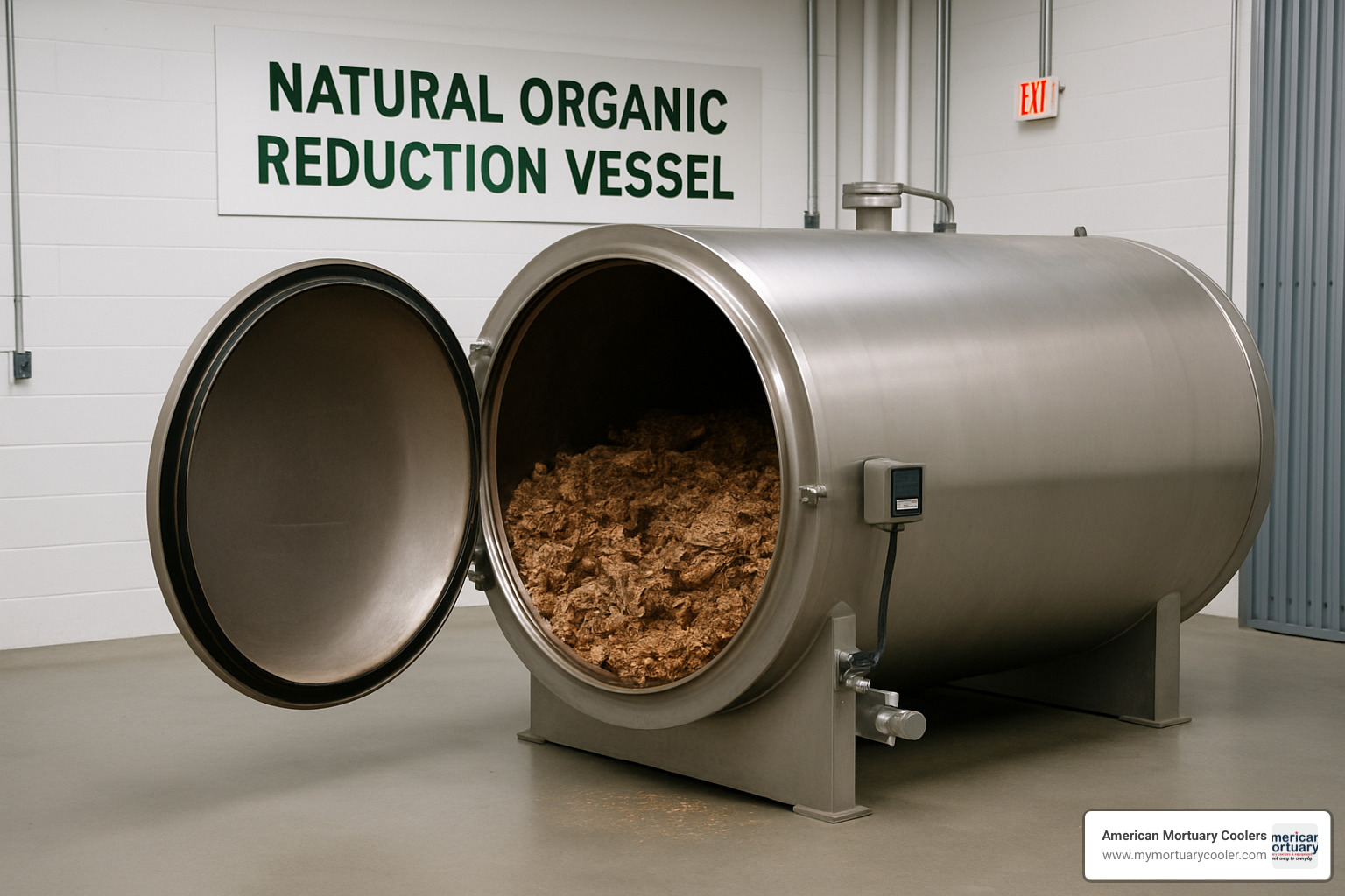 natural organic reduction vessel - what is human composting www.funeralcoolers.com