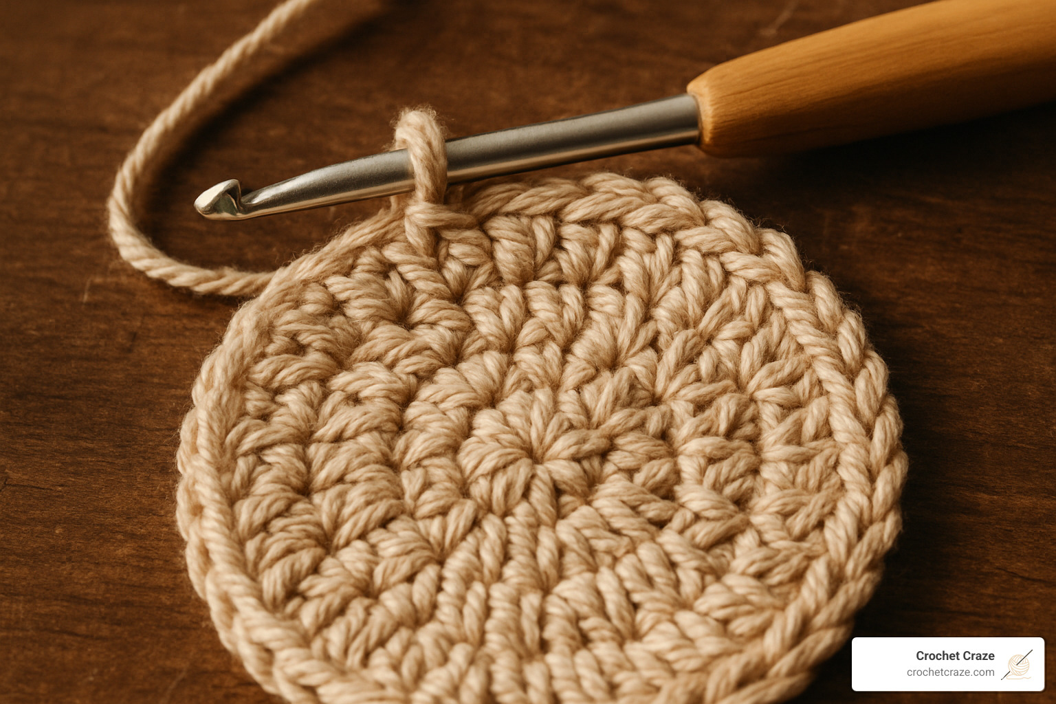 close-up of basic crochet stitches used in coasters - quick and easy crochet coasters