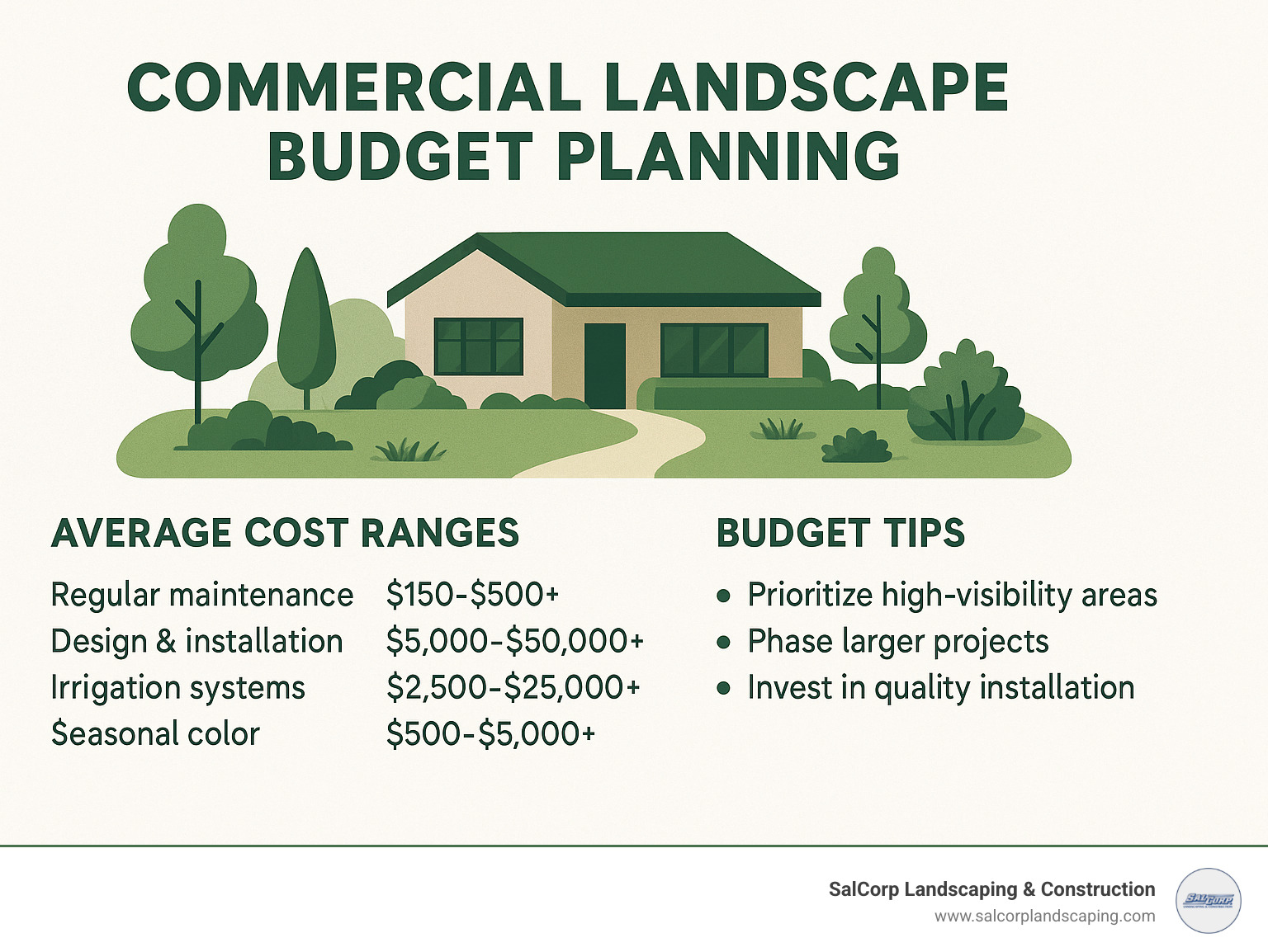 Commercial landscape budget planning infographic - commercial landscape services infographic 