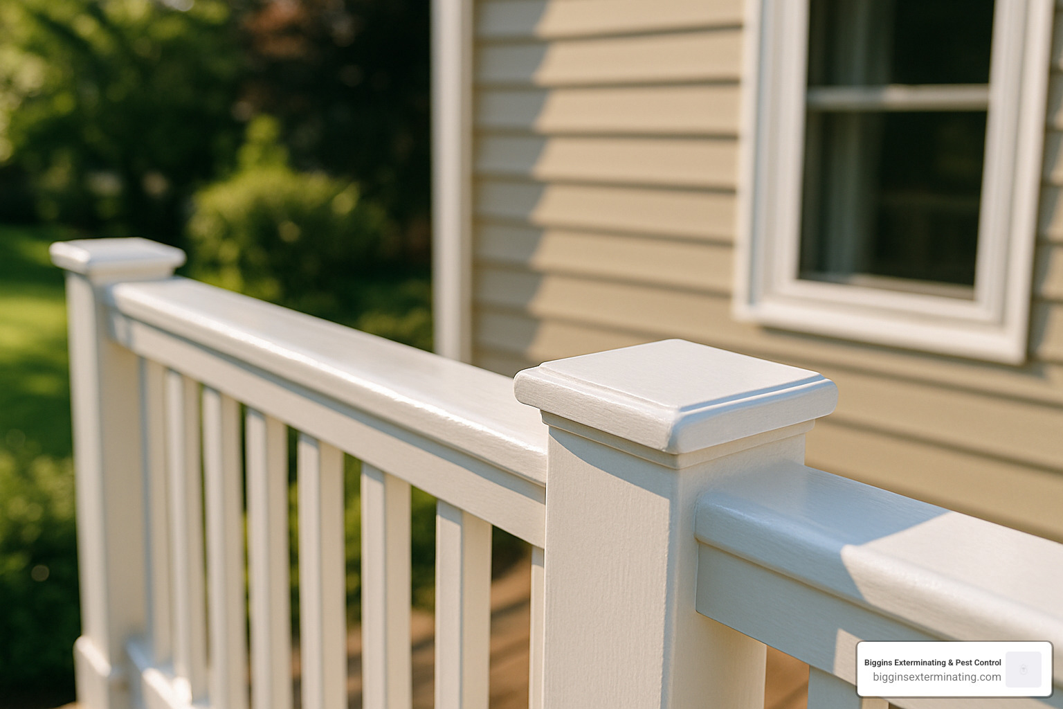 properly sealed and painted deck railing - how to get rid of wood boring bees