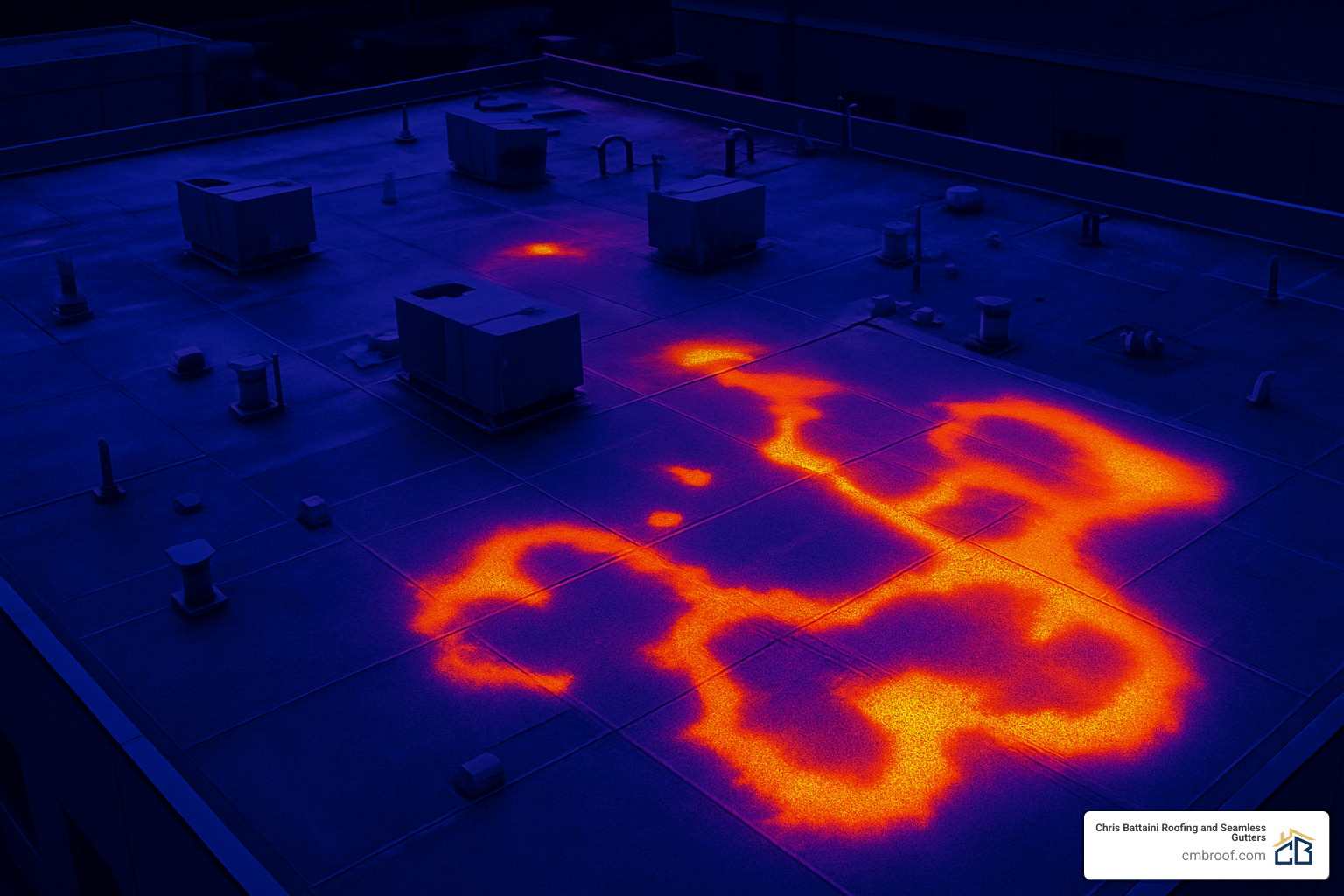 infrared moisture scan of commercial roof - commercial roof repair solutions