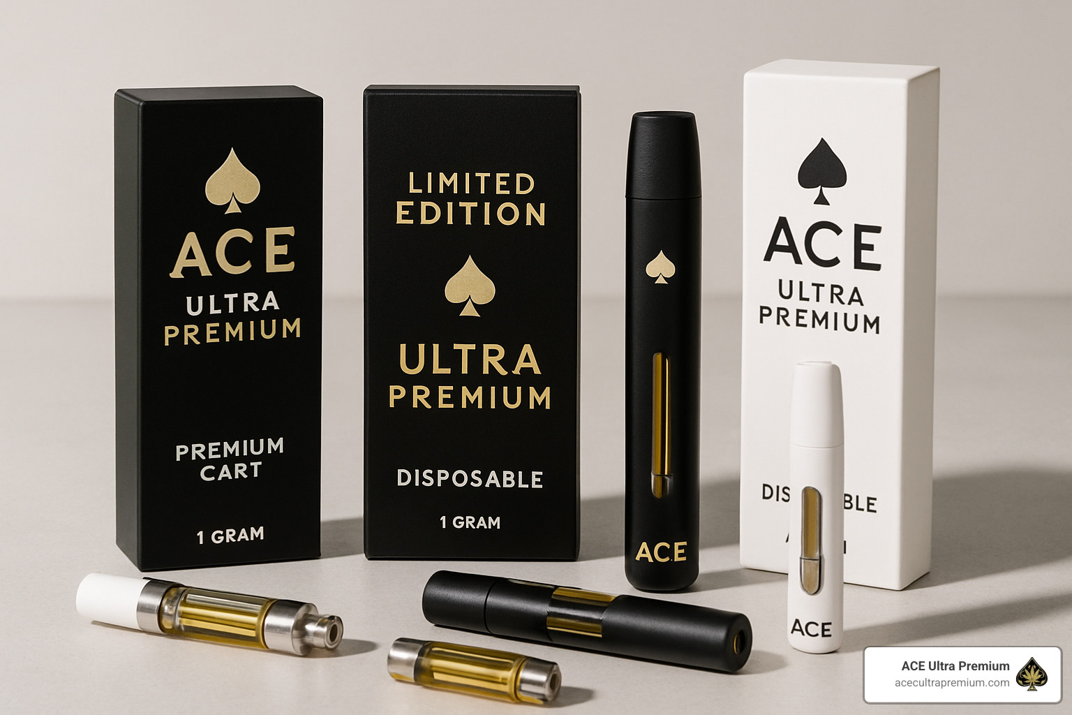 Ace Premium Cart product family showing disposables, cartridges and limited editions - ace premium cart Ace Premium Cart product family showing disposables, cartridges and limited editions - ace premium cart