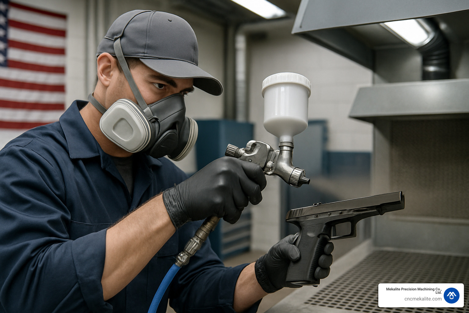 professional coating application in progress - coatings for guns