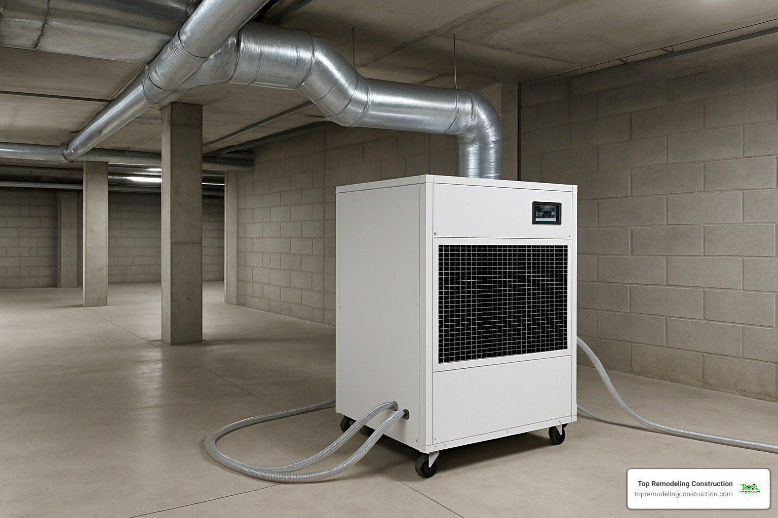 Commercial-grade basement dehumidifier system - basement waterproofing services