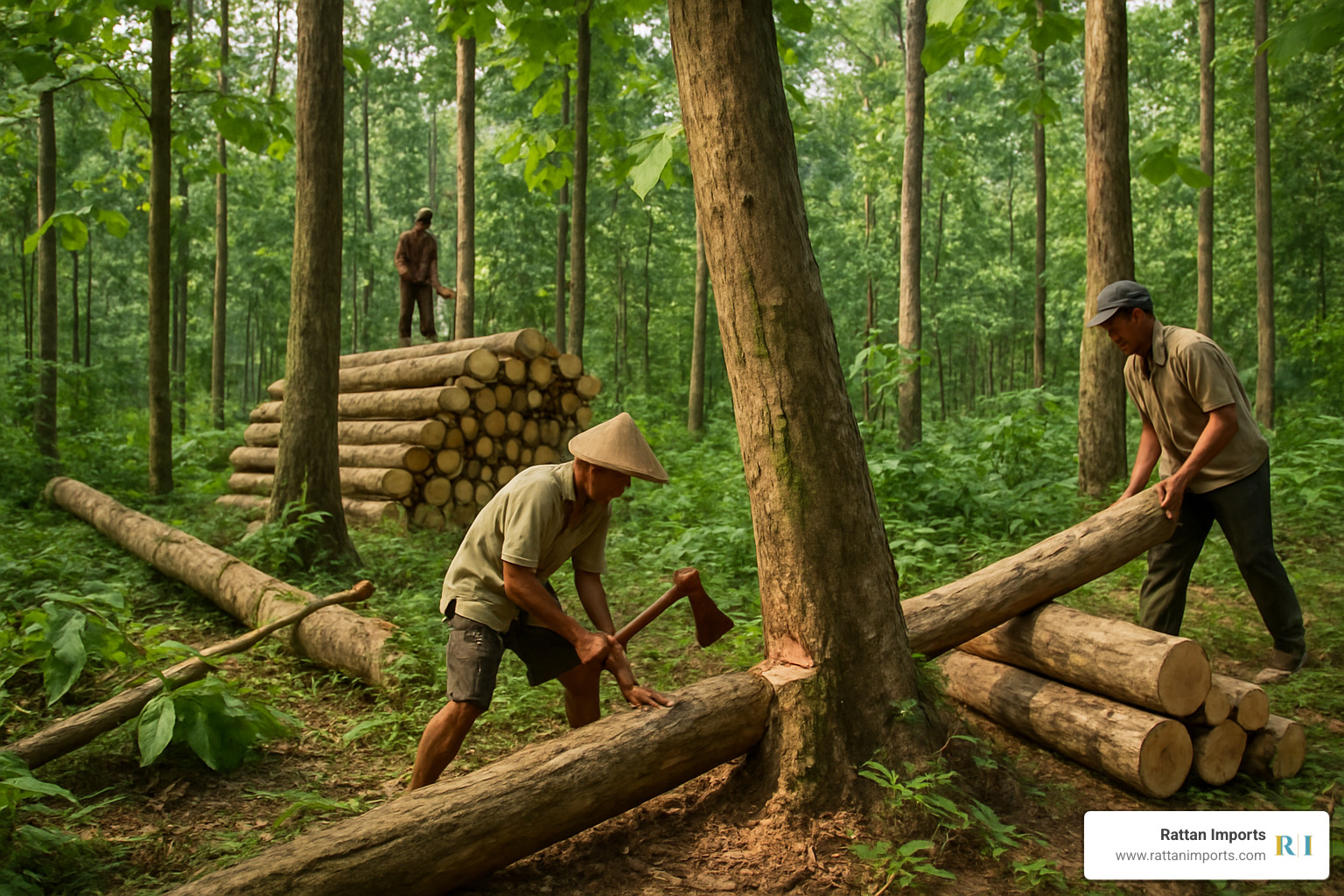 Sustainable teak harvesting for balinese furniture - balinese lounge