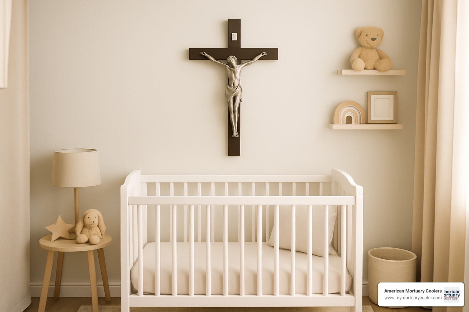 modern crucifix in nursery setting - modern crucifix