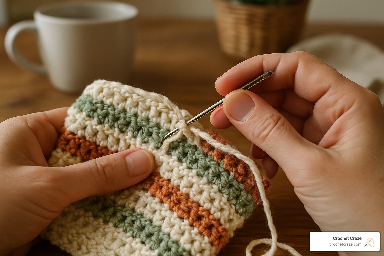 yarn needle weaving in ends on a crochet project - crochet patterns for beginners step by step