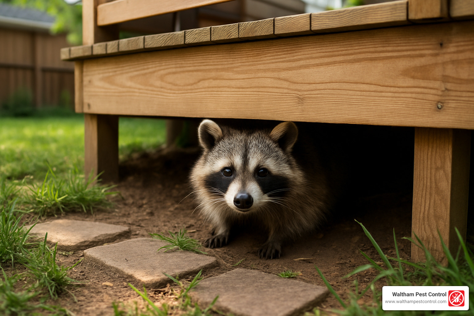 raccoon under deck - raccoon under deck