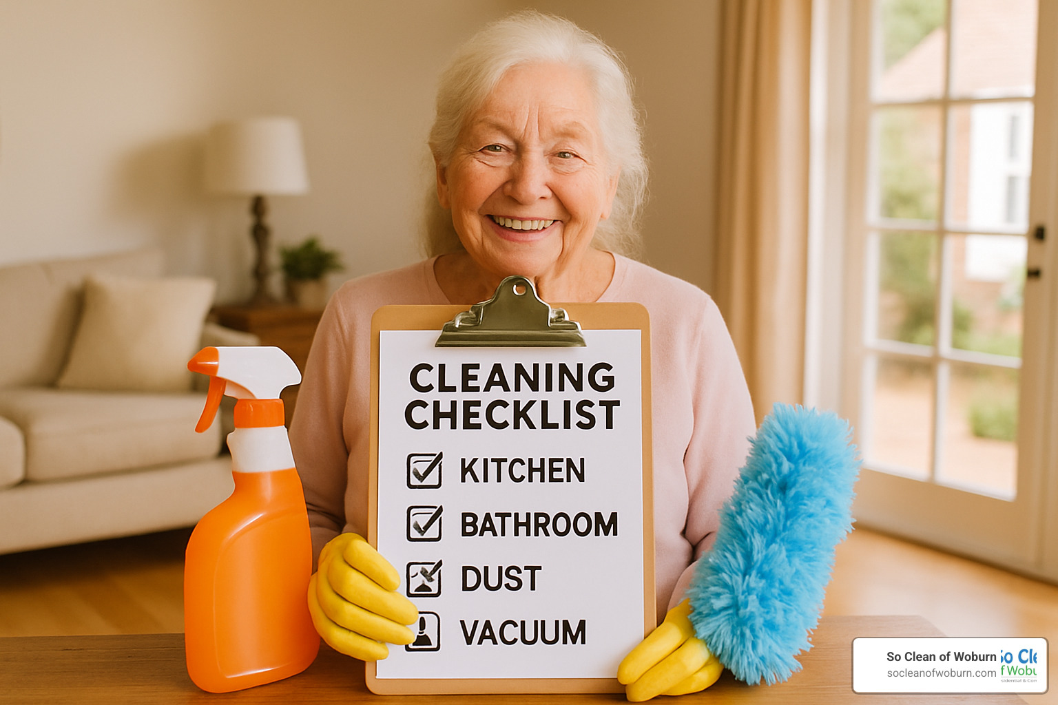 senior-friendly cleaning checklist with large print - cleaning for seniors
