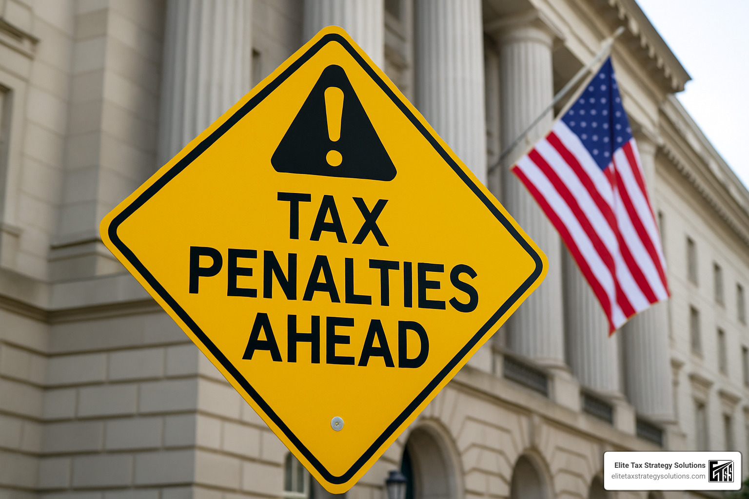 Warning sign about tax penalties and consequences - employee tax compliance