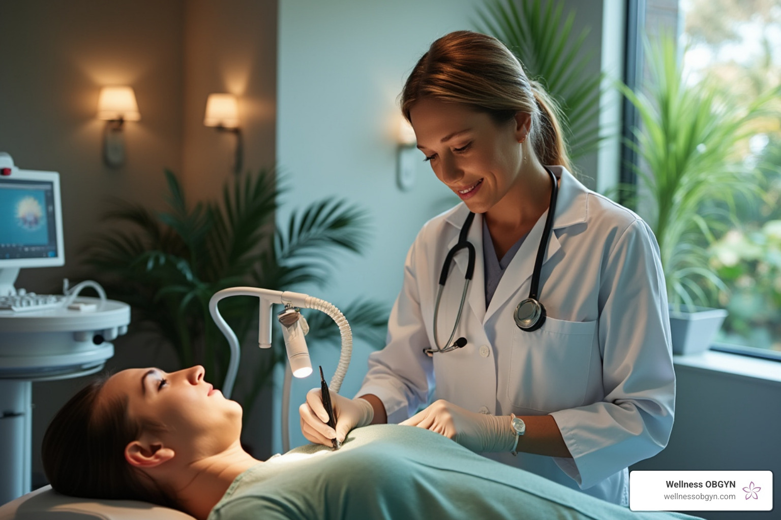Gynecologist performing minimally invasive procedure in Honolulu clinic - gynecologist in honolulu